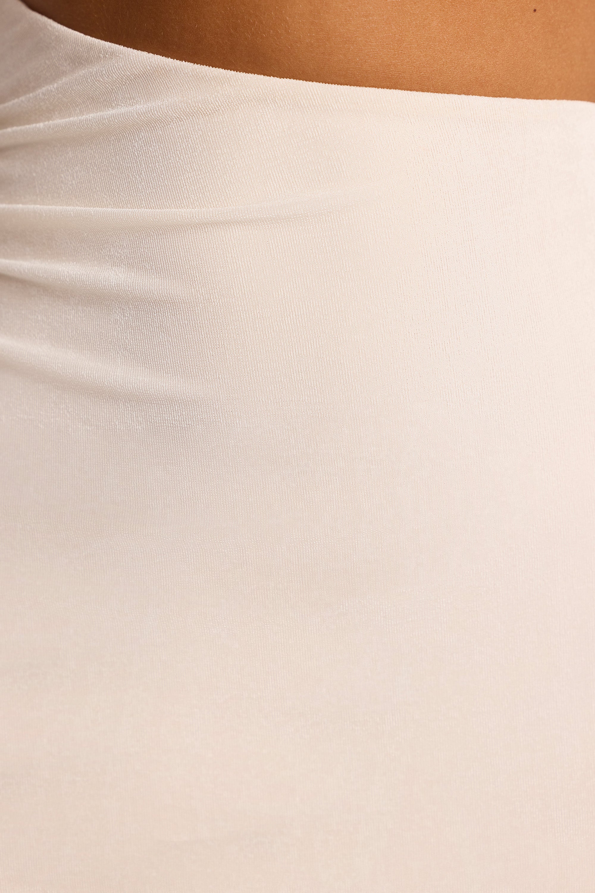 Textured Jersey Asymmetric Cut Out Mini Dress in Ivory、mySite、solidvoid