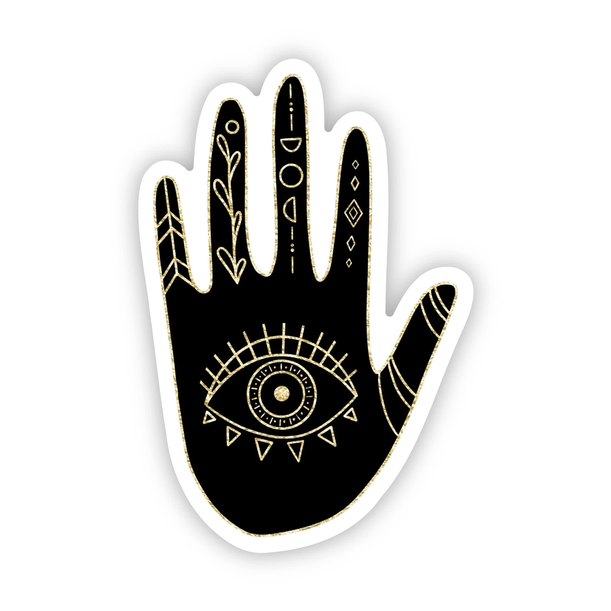  Power Black & Gold Evil Eye Hand Sticker、mySite、ghnorth