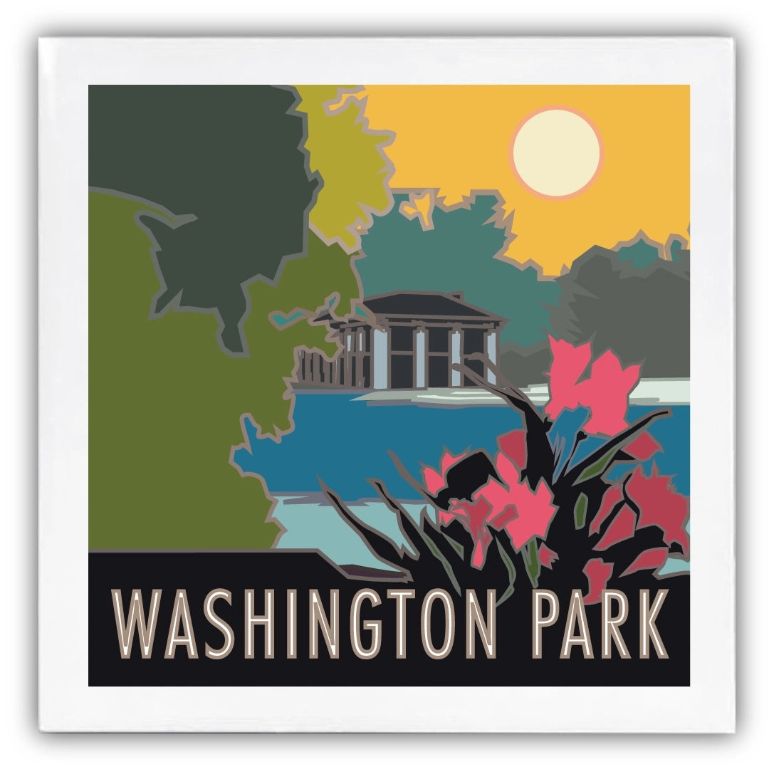 Washington Park, Denver, Colorado - 4.25 x 4.25 Ceramic Coaster、mySite、g9winljtr