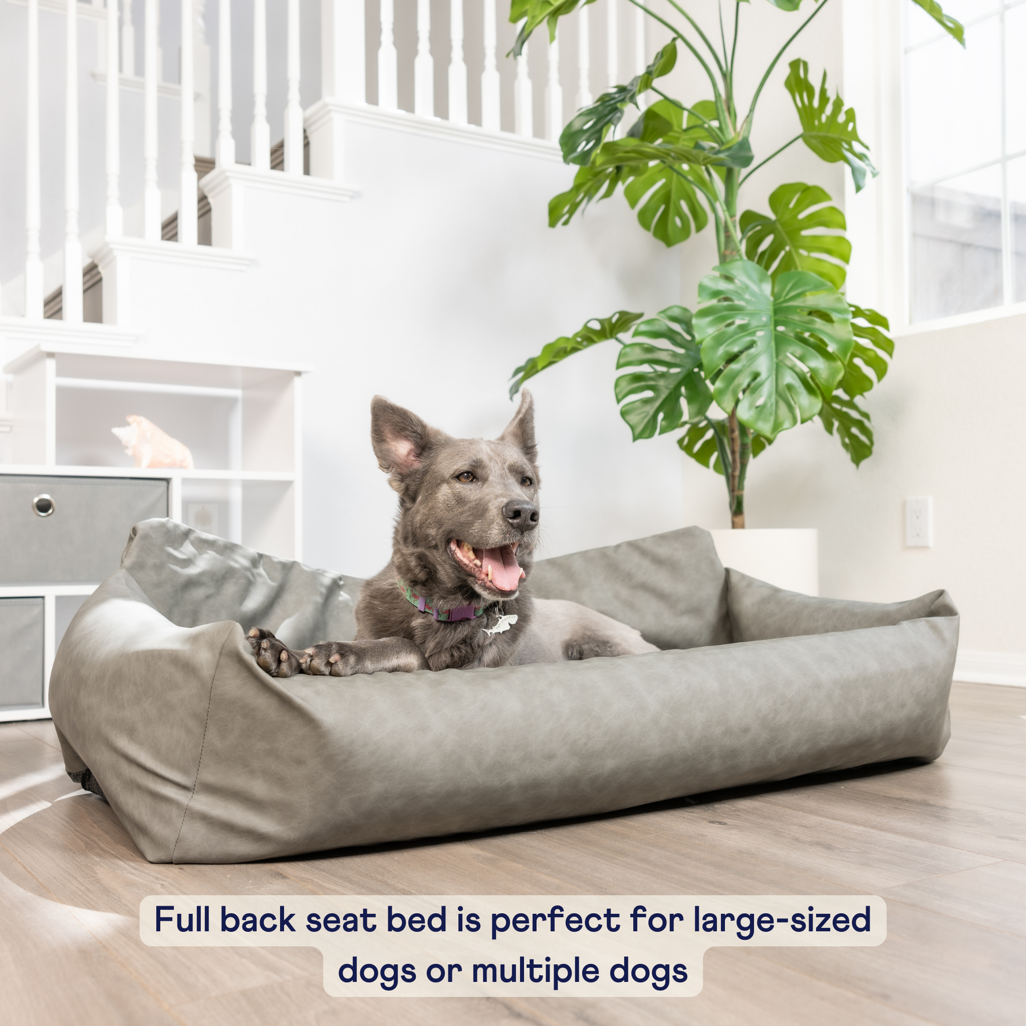 PupProtector™ Faux Leather Memory Foam Dog Car Bed - Slate Gray、mySite、solidvoid