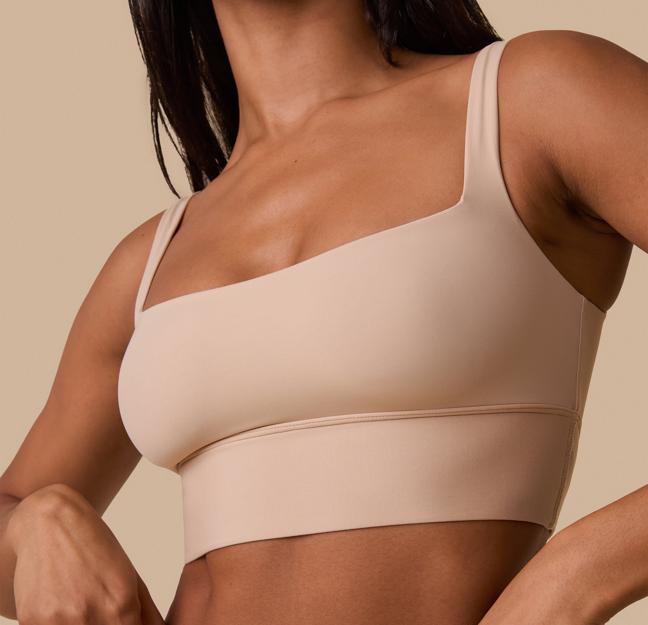 Bliss Square Neck Bralette - Beige、mySite、bengalsvssteelers