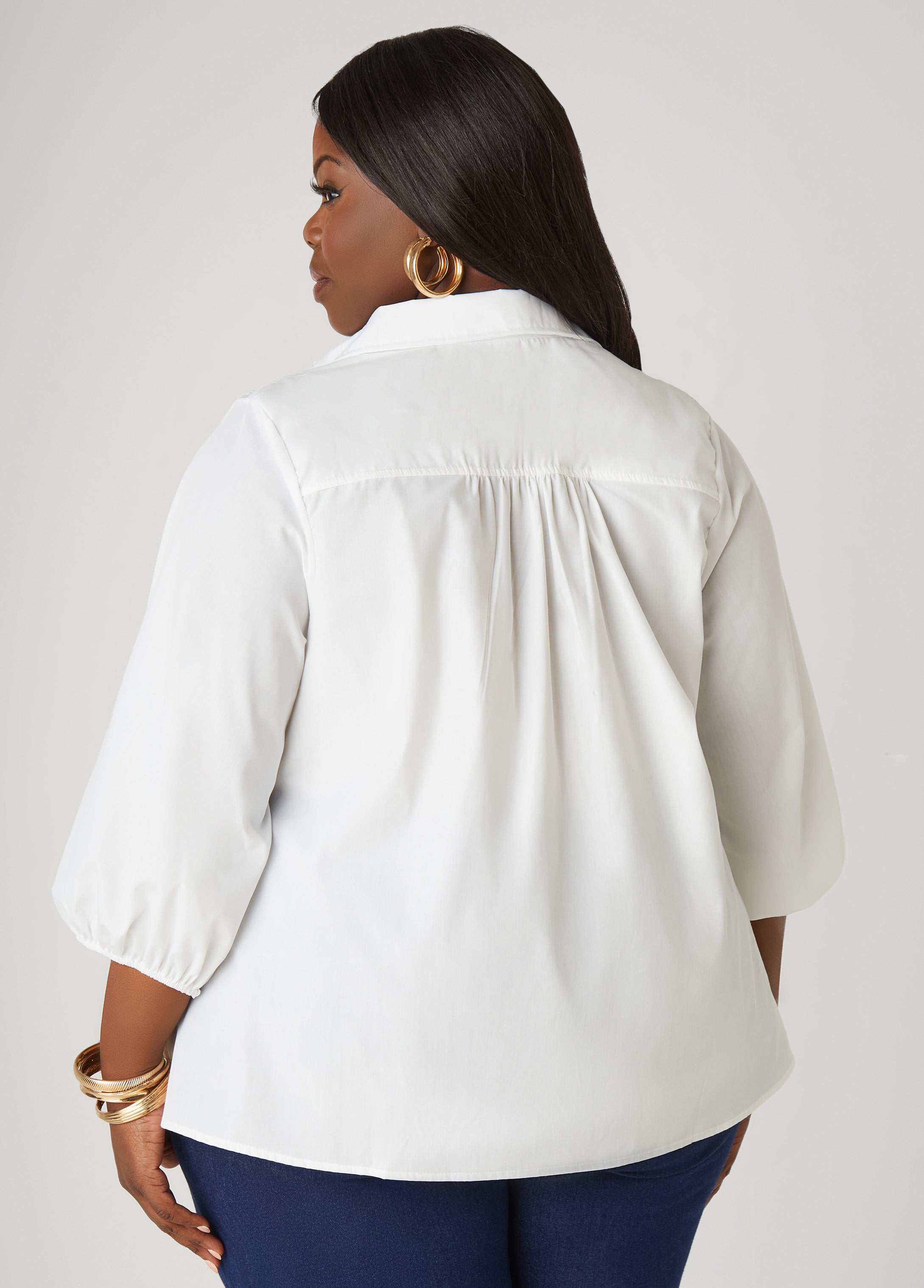 Smocked Cotton Blend Blouse、mySite、bengalsvssteelers