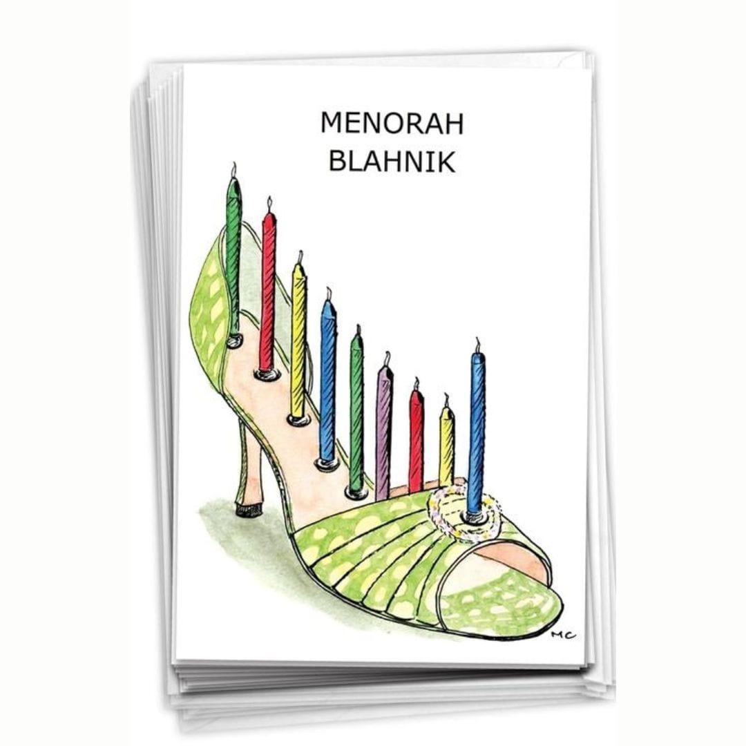 Hanukkah Menorah Blahniks Cards, Pack of 12、mySite、topwebapps