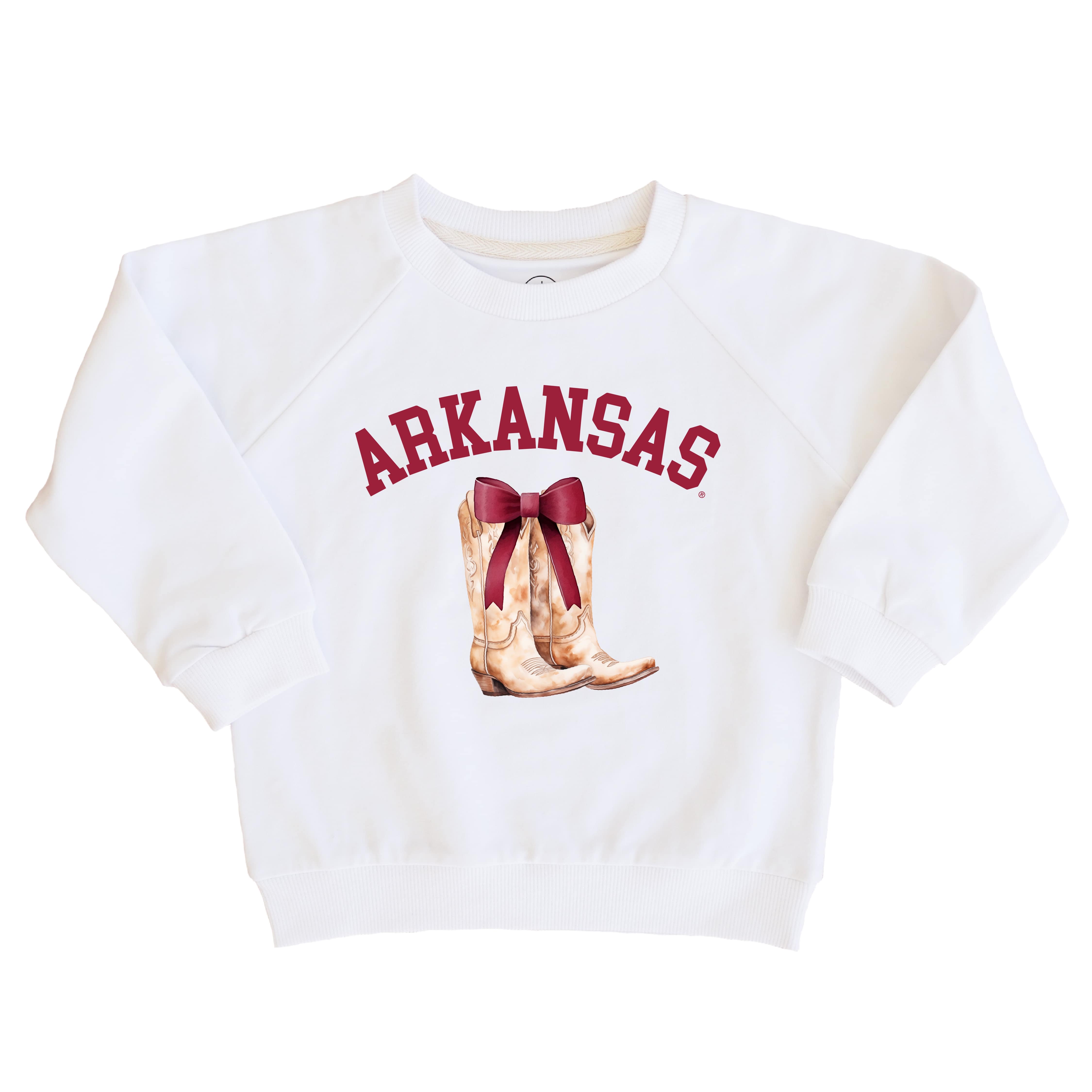  University of Arkansas | Football & Bows Kids Graphic Sweatshirts、mySite、layawaytickets