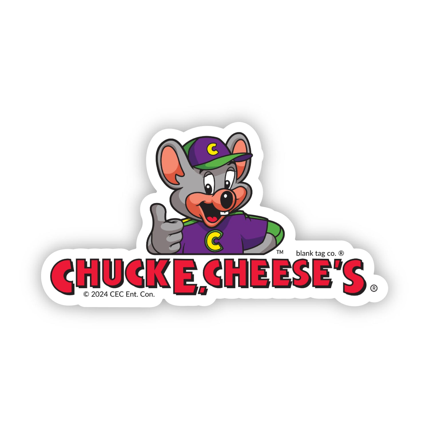  The Retro Chuck E. Cheese Logo Vinyl Sticker Decal、mySite、ghnorth