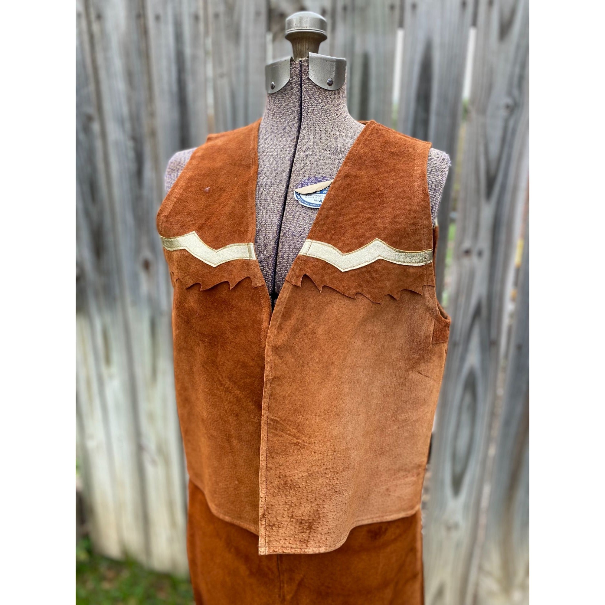 70's Rich Ranch Pig Suede Leather Vest & Skirt Set、mySite、garagedoors4me