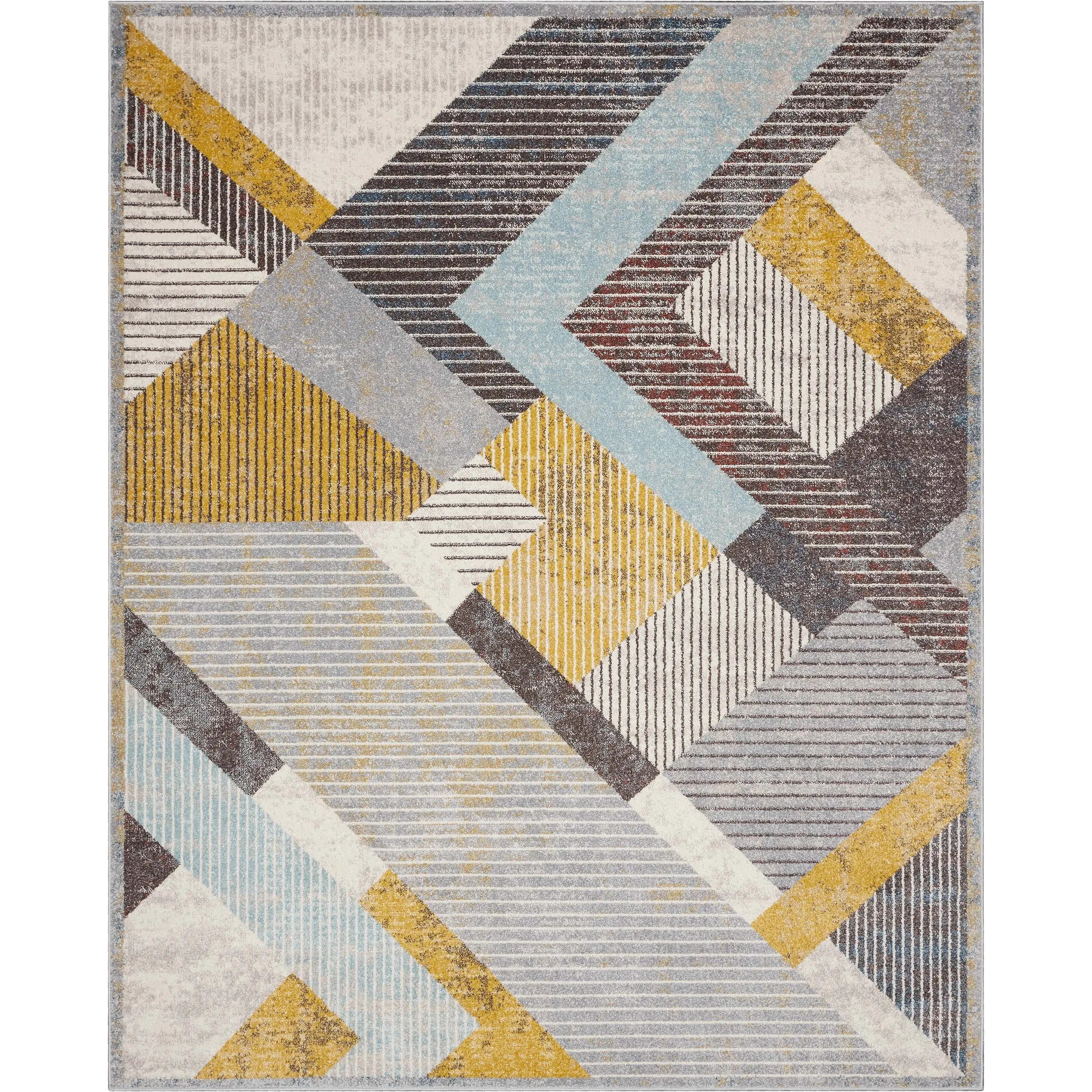 Jacey Geometric Distressed Grey Rug、mySite、gigharbornorthrealestate