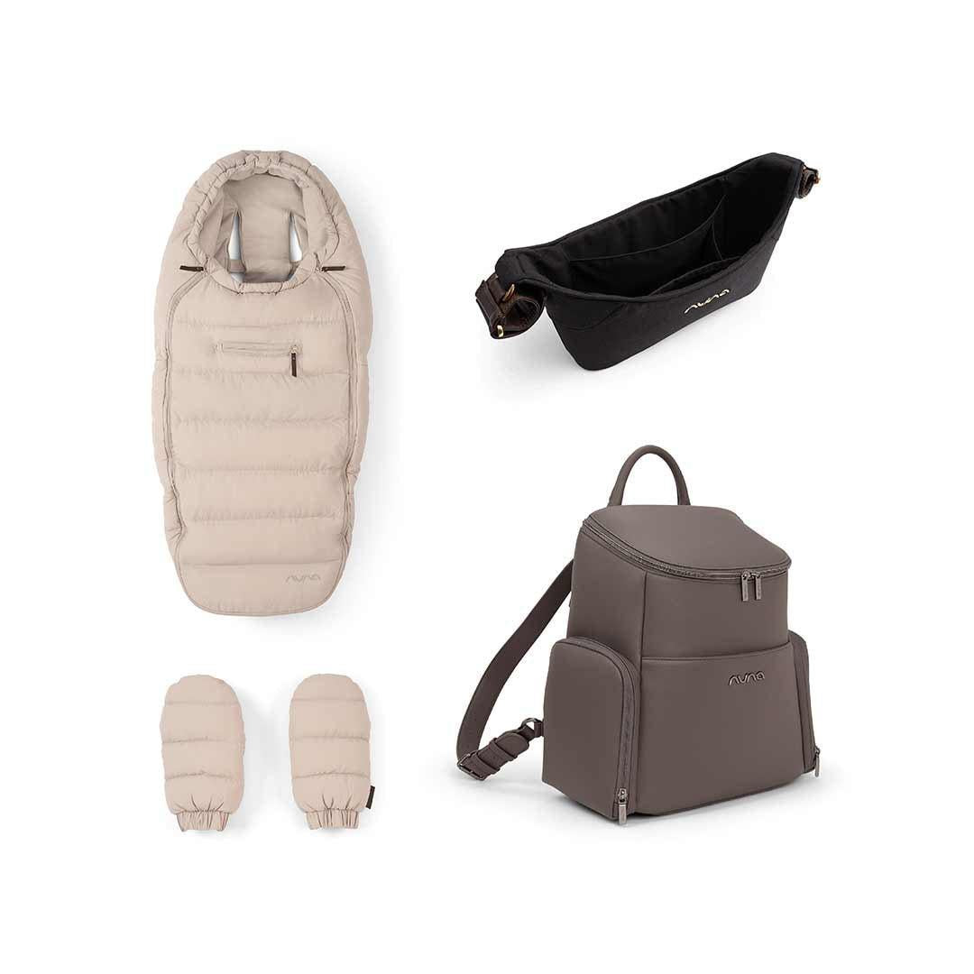  Nuna Footmuff and Gloves Bundle (With Essential Bag and Organiser)、mySite、merchandisen