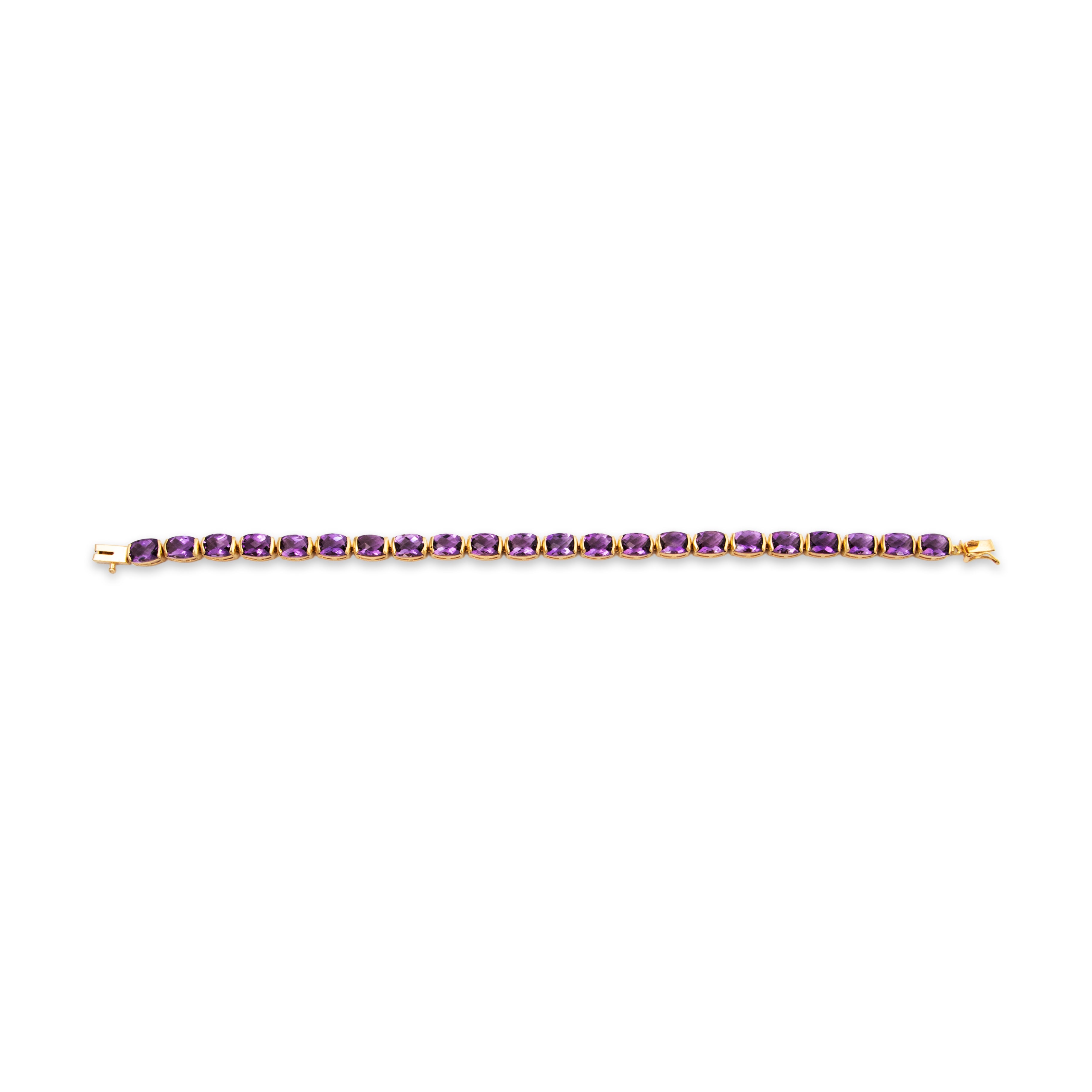 Vintage 14k Yellow Gold 14.3cttw Amethyst Checkerboard Tennis Bracelet 7、mySite、hinf8tx79