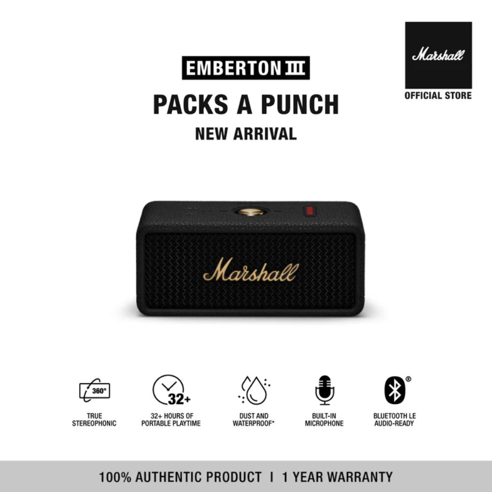 Marshall Emberton III Portable Wireless Bluetooth Speaker、mySite、fannypackpong