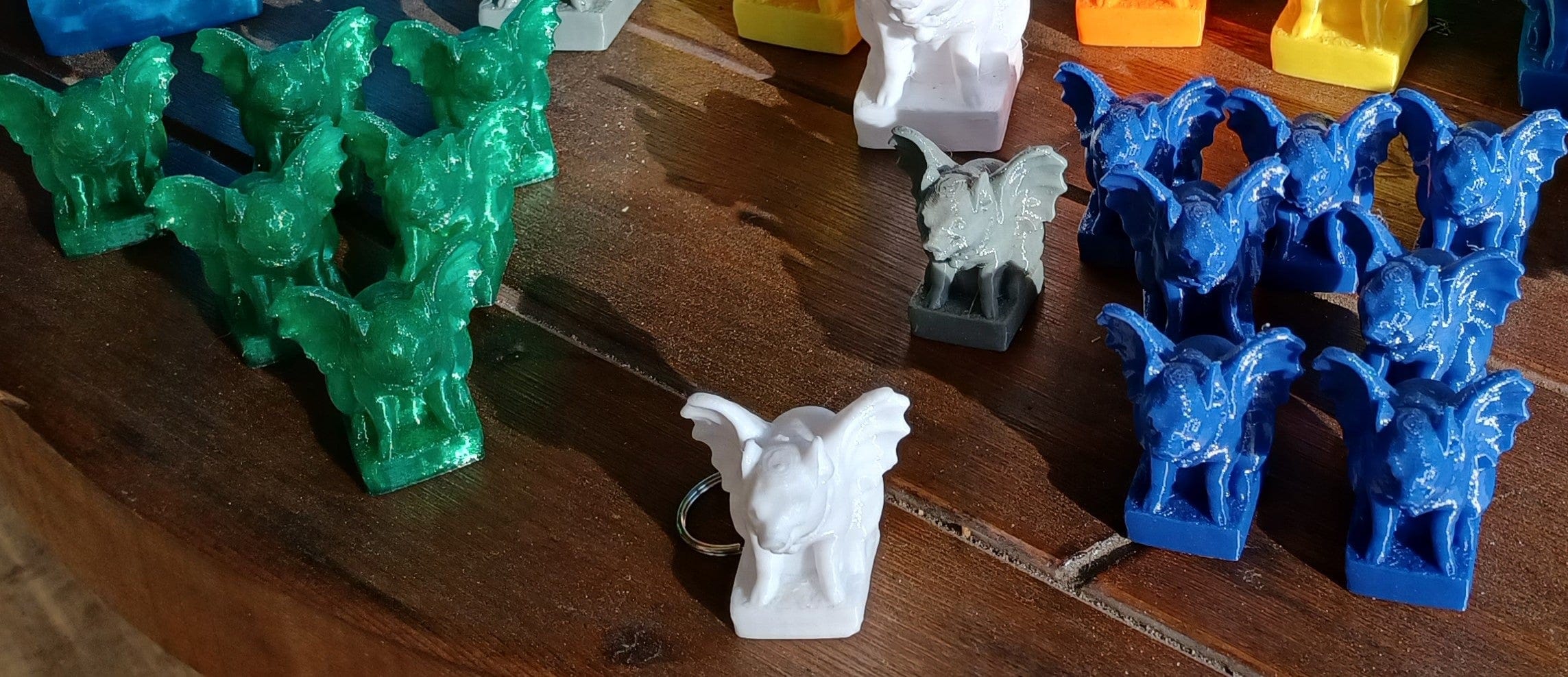 3D printed Flying pig with Gargoyle wings Keychains xxs、mySite、g9winljtr