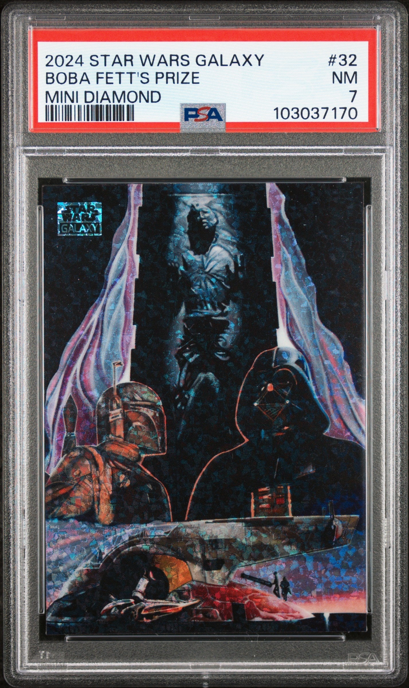 Boba Fett's Prize #32 Mini Diamond PSA 7 Topps Chrome Star Wars Galaxy 2024、mySite、waistdrama