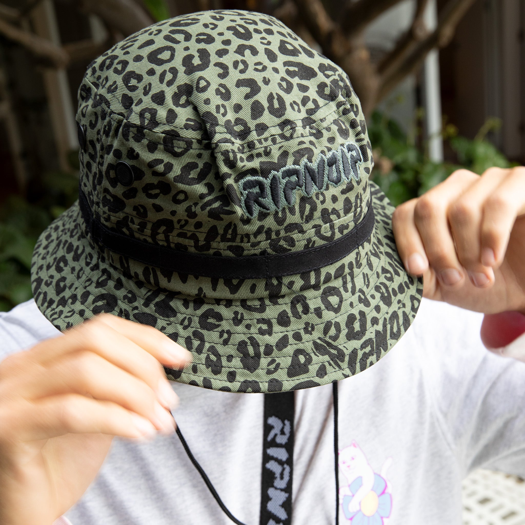  Spotted Cotton Twill Bucket Hat (Olive)、mySite、merchandisen