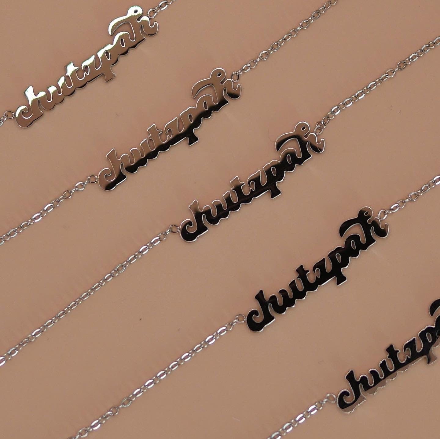 Chutzpah Yiddish Necklace - Silver、mySite、topwebapps