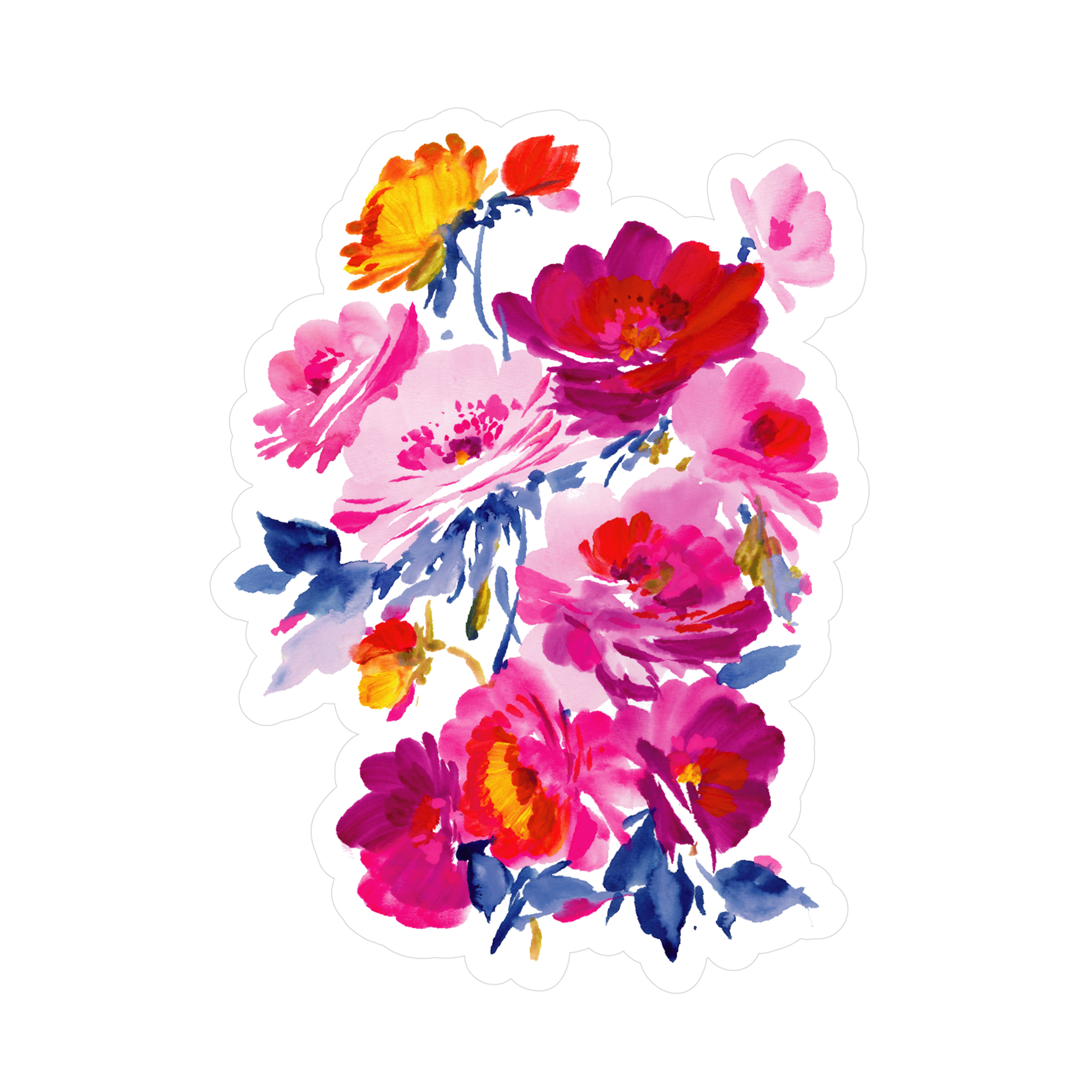  Watercolor Rose Vinyl Sticker Decal、mySite、ghnorth
