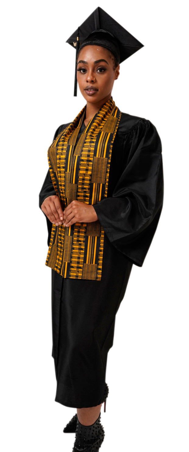 Gold Kente African Print Graduation Stole/Sash DP4091S1、mySite、solidvoid