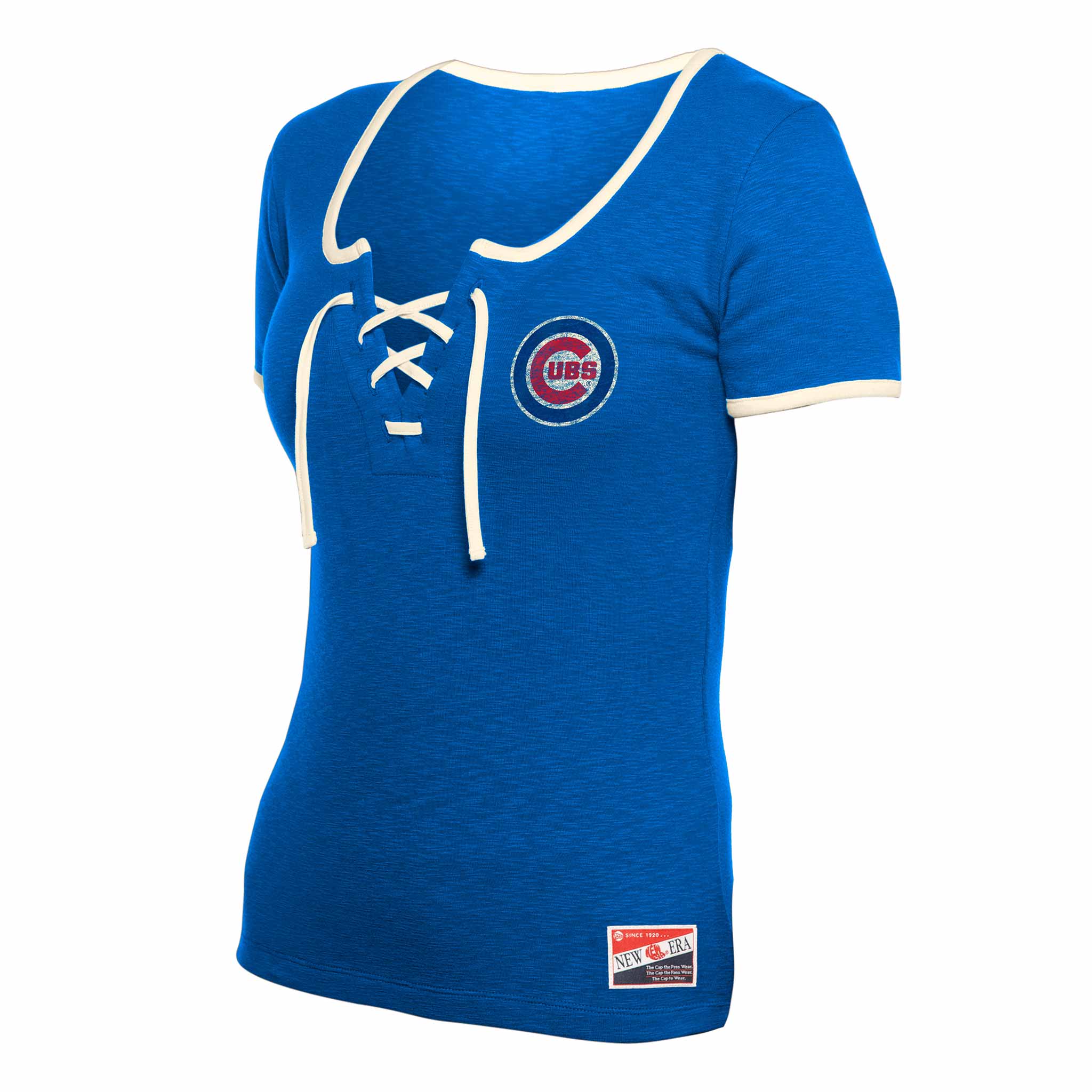 Chicago Cubs Women's New Era String Cropped T Shirt、mySite、vikingsvslions