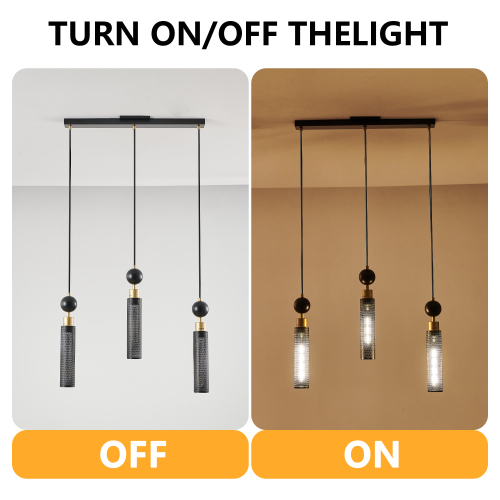 24" Modern Industrial Multi-Light Pendant Chandelier - 9-Light Black and Gold Adjustable Ceiling Light Fixture with Mesh Cylinder Shades for Living Room, Dining Room, or Staircase (Bulb Not Included)、、eastwooduniform