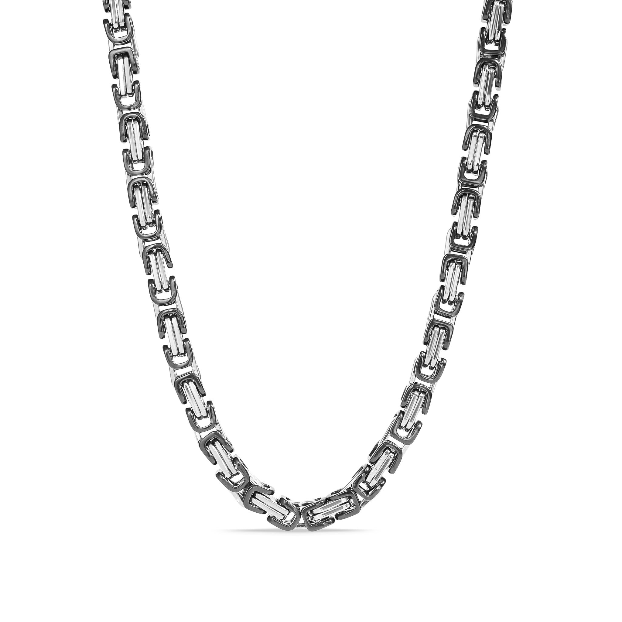 Stainless Steel And Black Byzantine Chain Necklace / CHN8505、mySite、dreamappss
