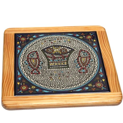  Tabgha - Miracle of Loaves and Fish Armenian ceramic trivet hot plate - Large (6 inches or 15cm in diameter) - Asfour Outlet Trademark、mySite、elrpsem3k