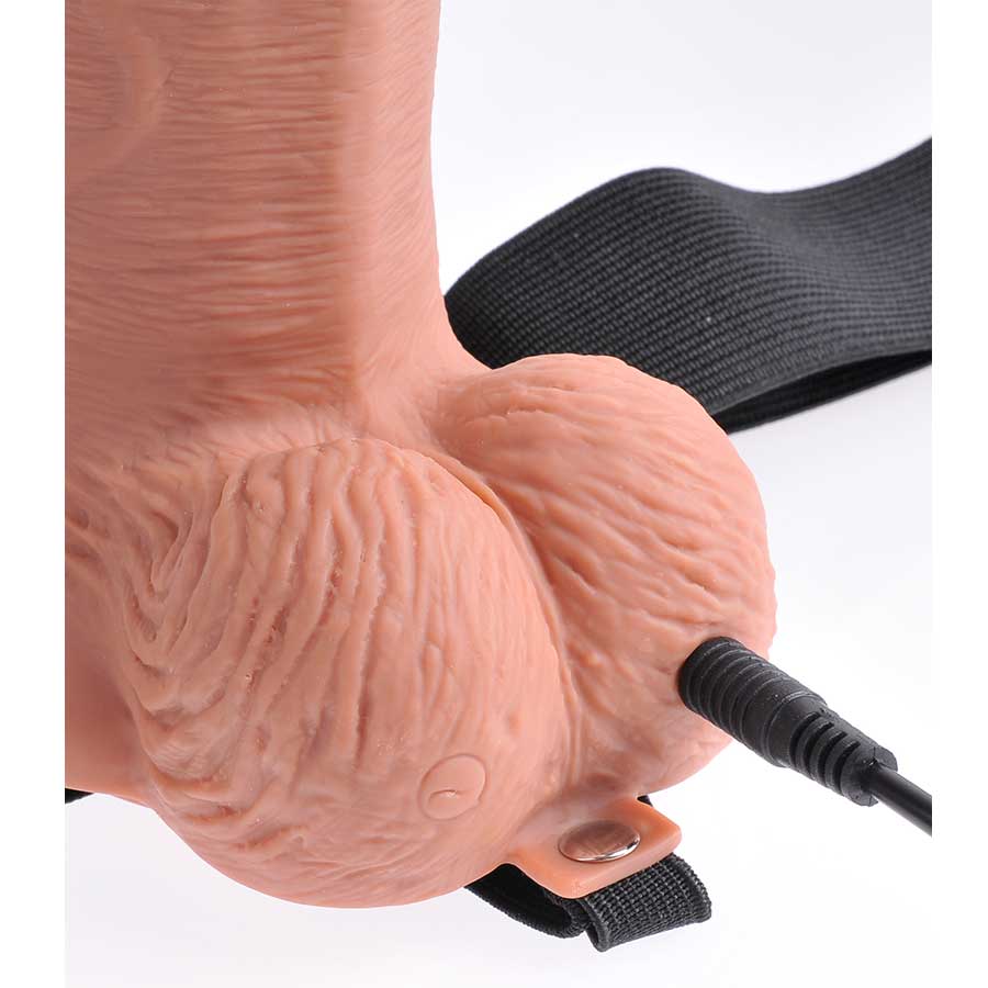 10 Inch Tan Hollow Rechargeable Vibrating Strap on by Fetish Fantasy、mySite、bottomscart