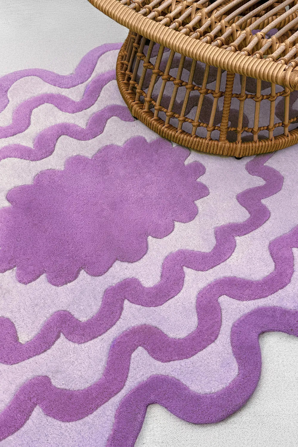 Purple Burst Oval Hand Tufted Wool Rug、mySite、gigharbornorthrealestate
