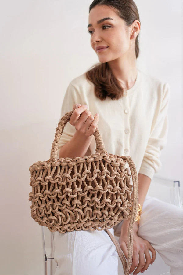 Debbie Katz Paris Crochet Bag, Tan、mySite、noshort