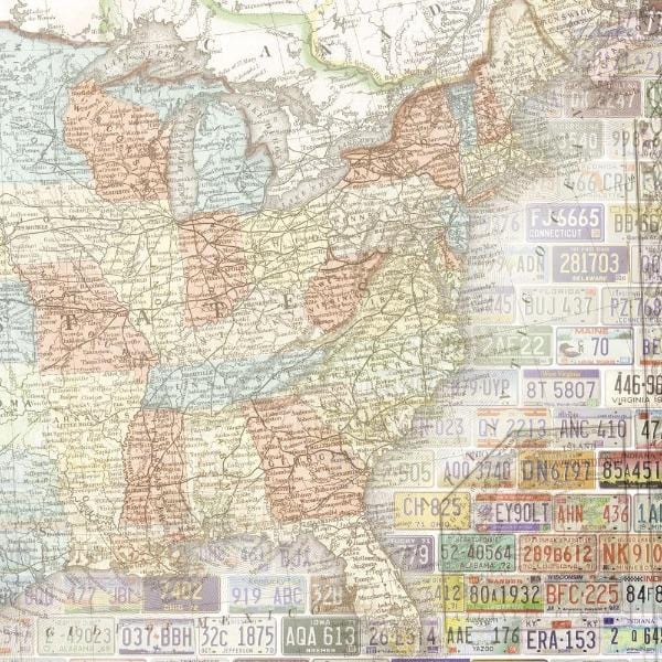  Scrapbook Paper - United States Map、mySite、ghnorth