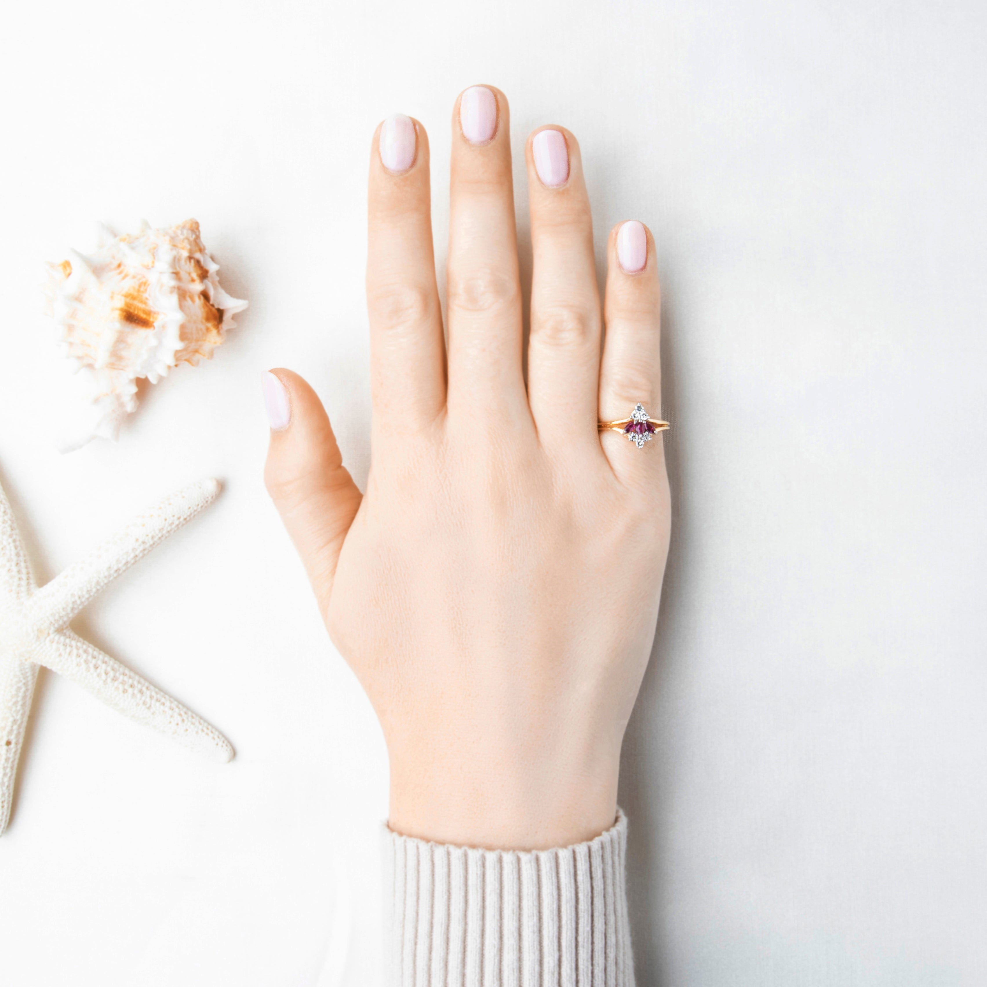 Vintage 14k Yellow Gold Ruby Diamond Sparkling Shield Ring 5.75、mySite、hinf8tx79