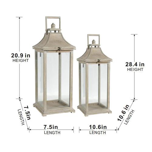 Wooden Candle Lantern Decorative, Hurricane Lantern Holder Decor for Indoor Outdoor, Home Garden Wedding、、xpatfood