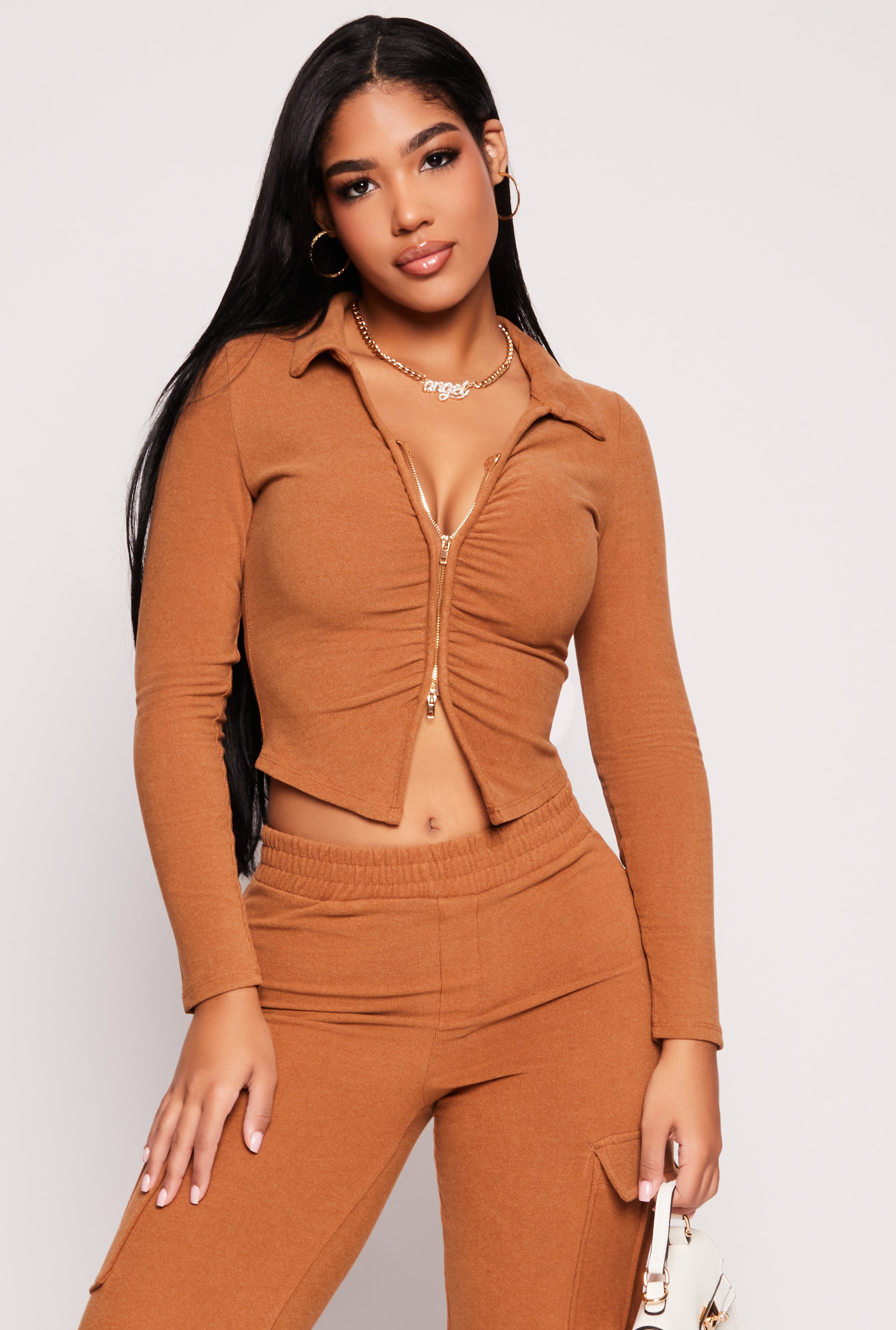 Iris Zip Front Collared Sweatshirt、mySite、camillekostekn