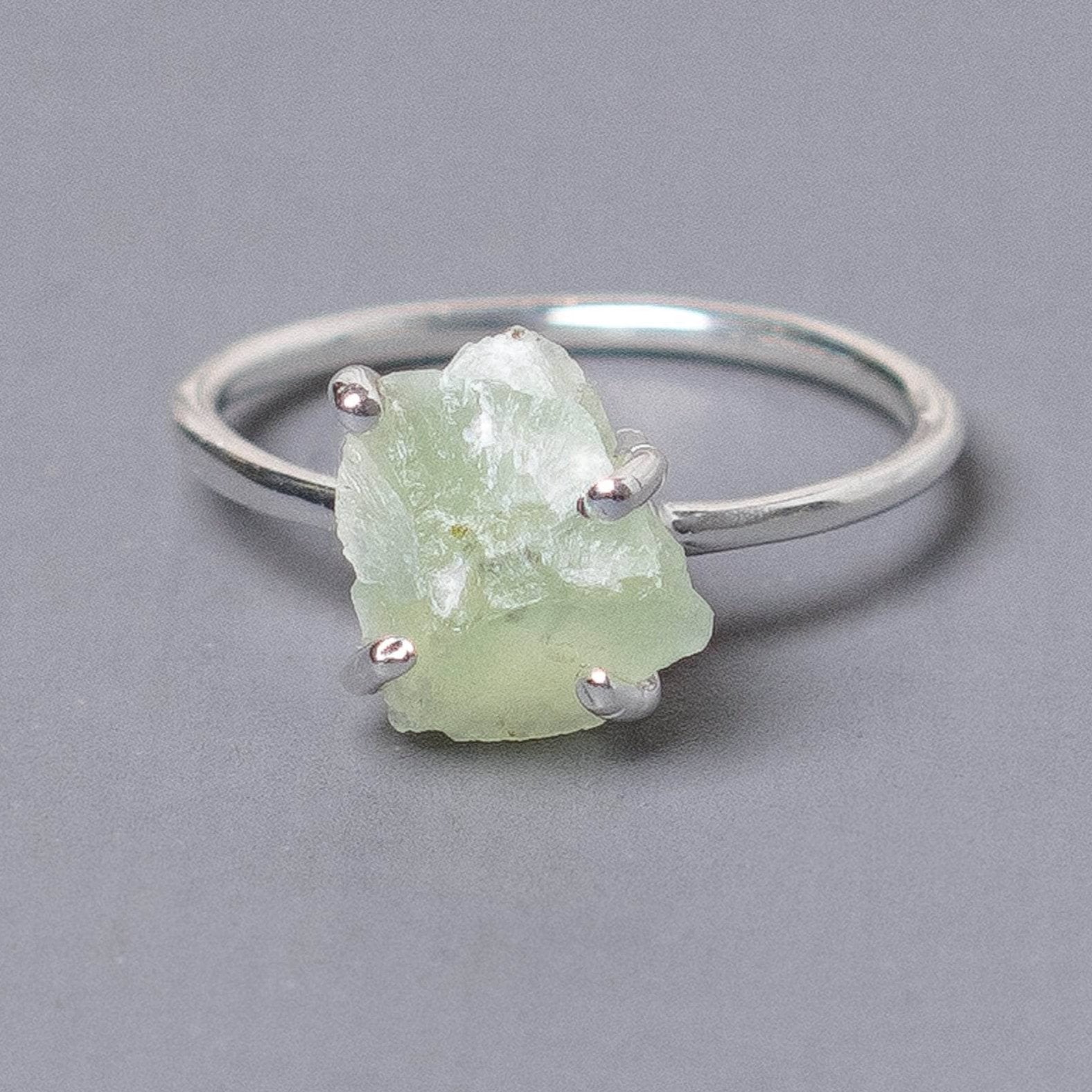 Prehnite Raw Freeform Gold or Silver Ring、mySite、hinf8tx79