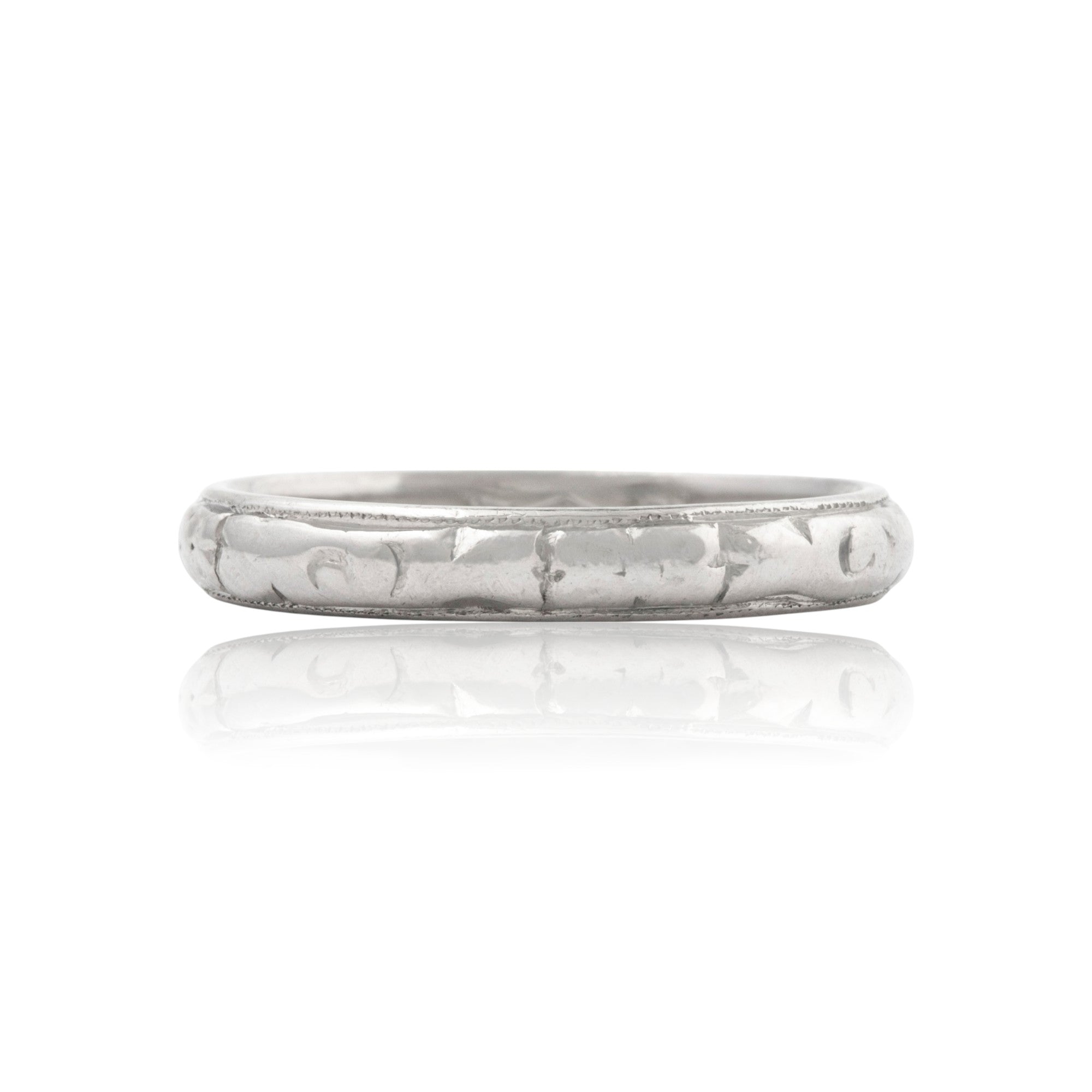 Antique Platinum Blossom Band Ring 5.50、mySite、hinf8tx79