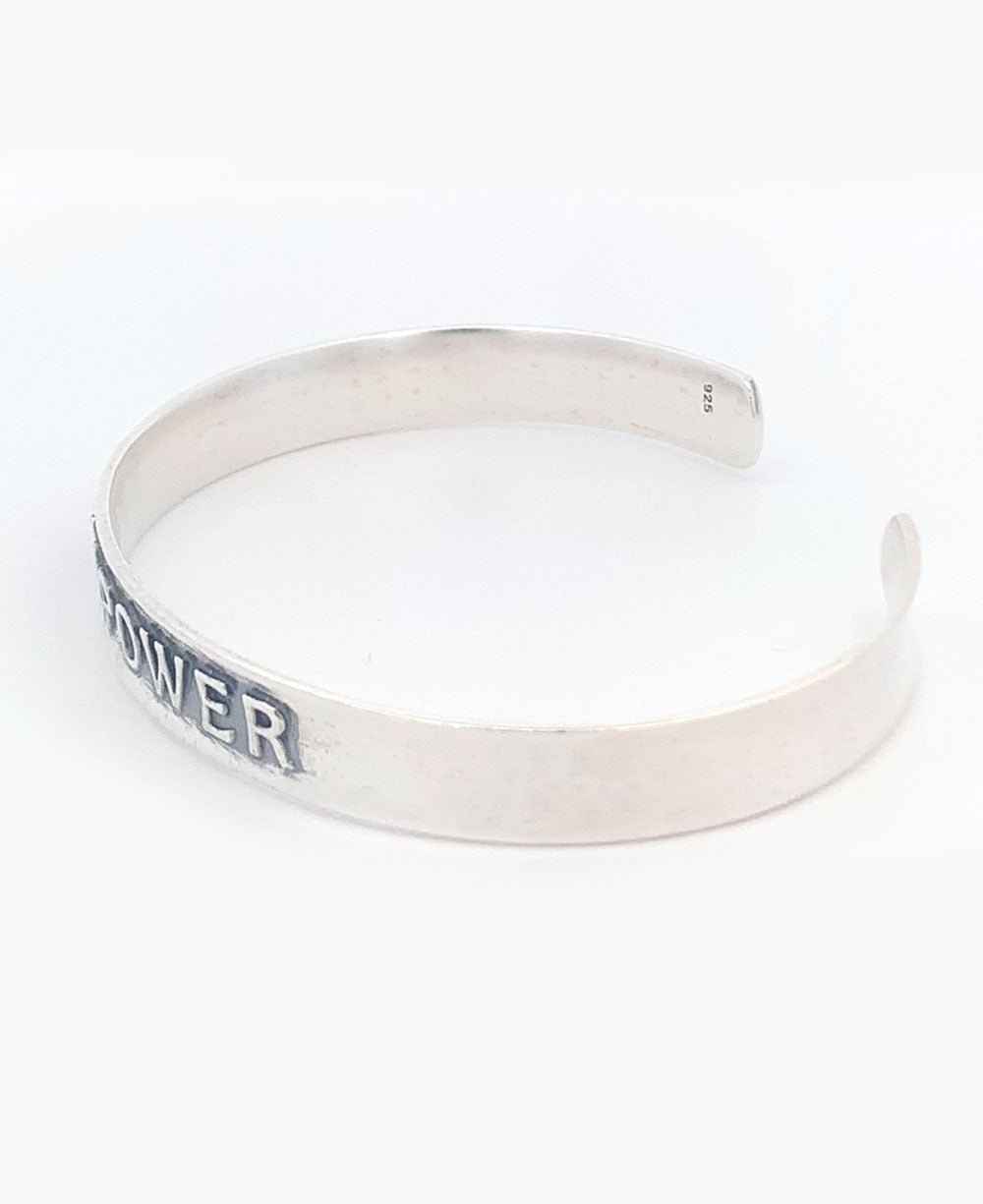 Willpower Embossed Sterling Silver Cuff Bracelet、mySite、topwebapps
