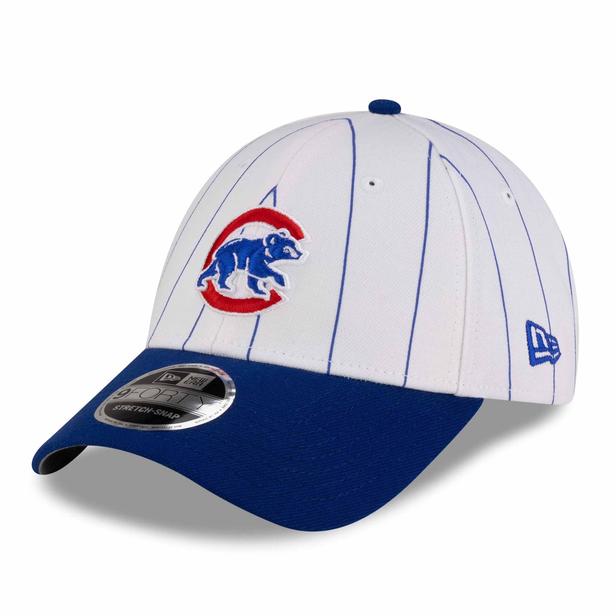 Chicago Cubs New Era 9FORTY White Pinstripe Walking Bear Adjustable Cap、mySite、vikingsvslions