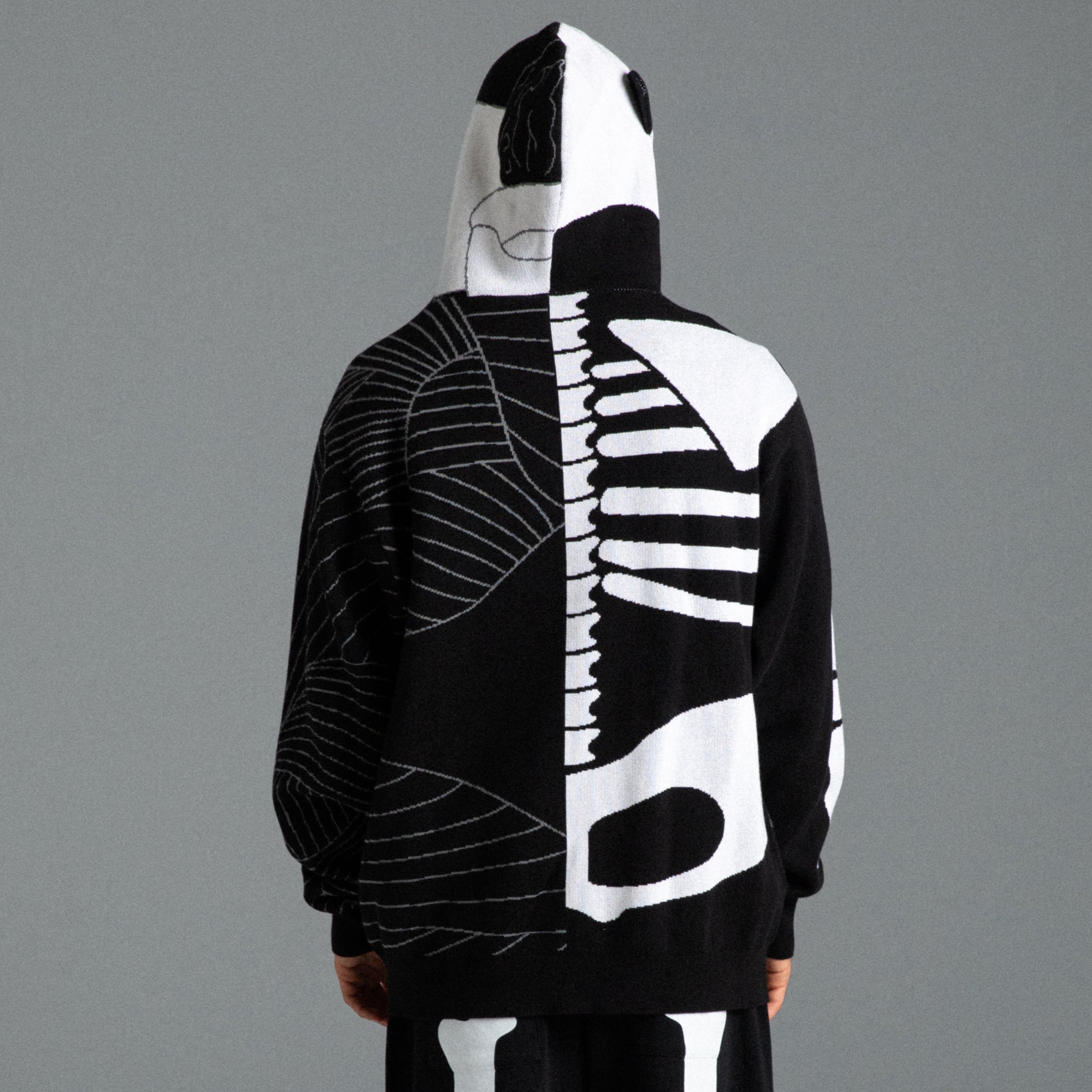  Skelly Nerm Knit Hoodie (Black/White)、mySite、merchandisen