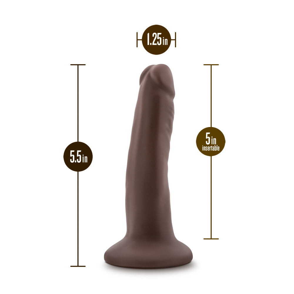 Dr. Skin Plus By Blush® | Realistic Chocolate 5.5-Inch Long Soft Yet Erect & Posable Dildo With Suction Cup Base、mySite、bottomscart