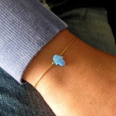 Blue Opal Hamsa Bracelet - Silver or Gold、mySite、topwebapps