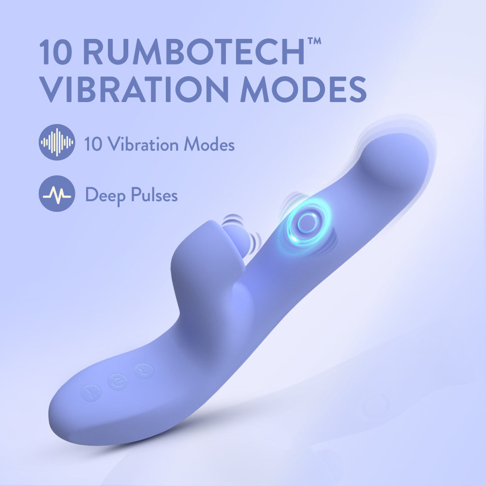 Blush Collection | Simone 8.5 Inch Clitoral G-Spot Dual Stimulation Silicone Rabbit Vibrator With Auto Warming - In Blue、mySite、bottomscart
