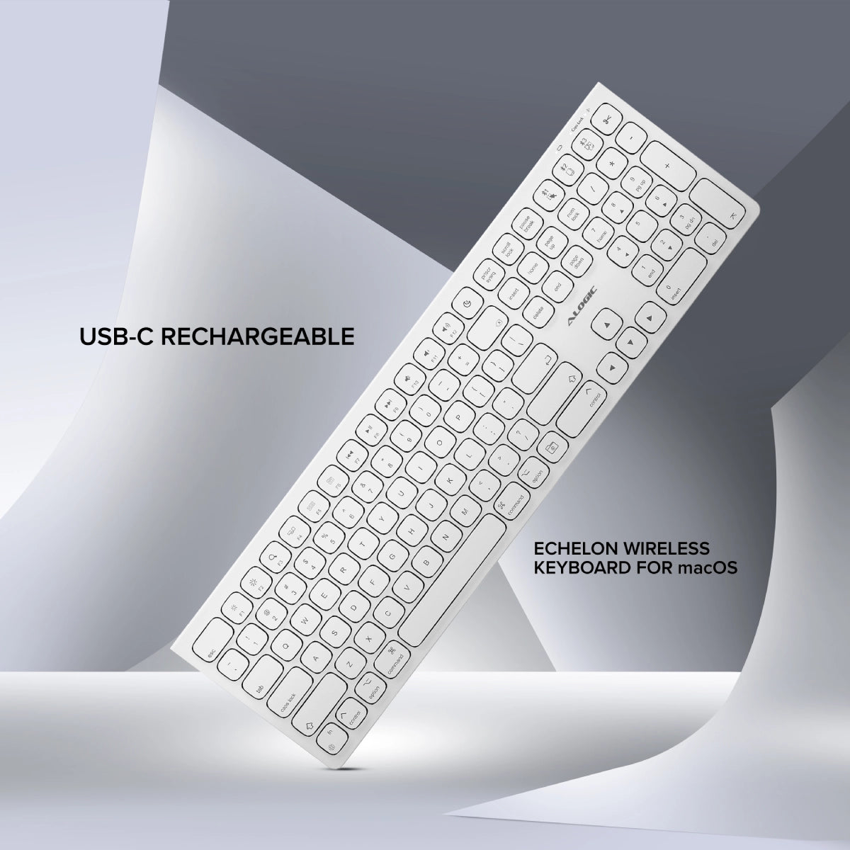 Echelon USB-C Rechargeable Wireless Keyboard for macOS、mySite、fannypackpong