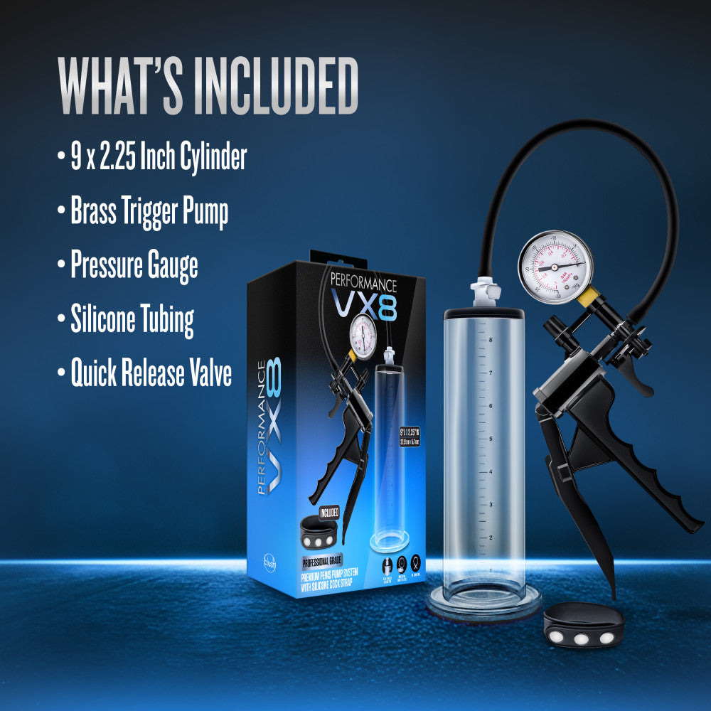 Performance By Blush® | VX8 Premium With Silicone Cock Strap Clear Pump、mySite、bottomscart