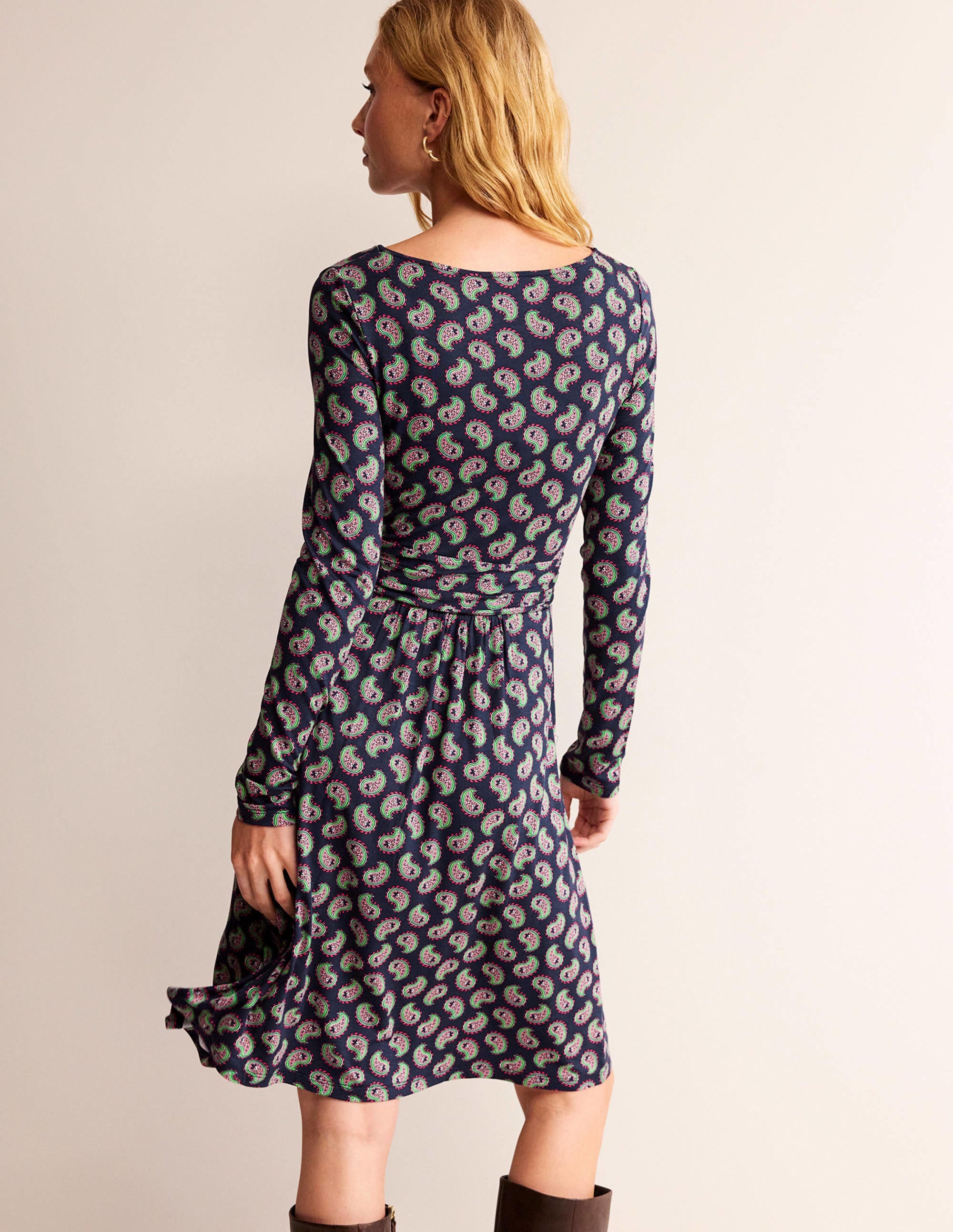  Abigail Jersey Dress-Navy, Paisley Bunch、mySite、ashleygrahame
