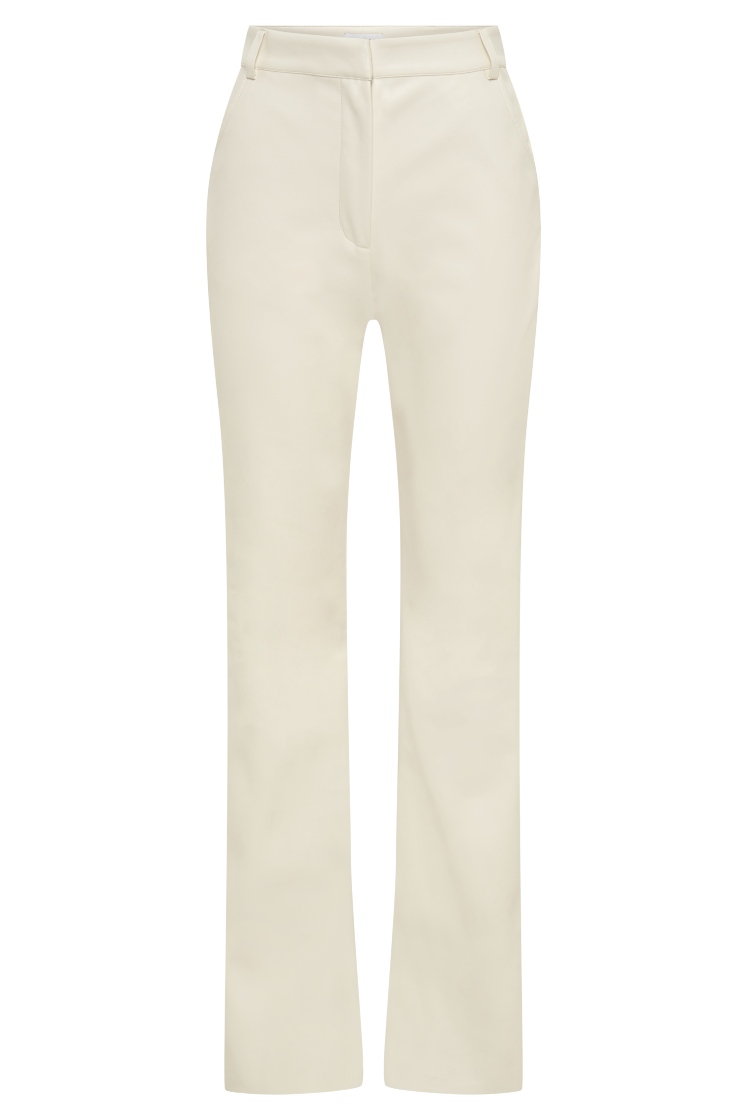 Tyra Straight Leg Faux Leather Pants - Ivory、mySite、solidvoid