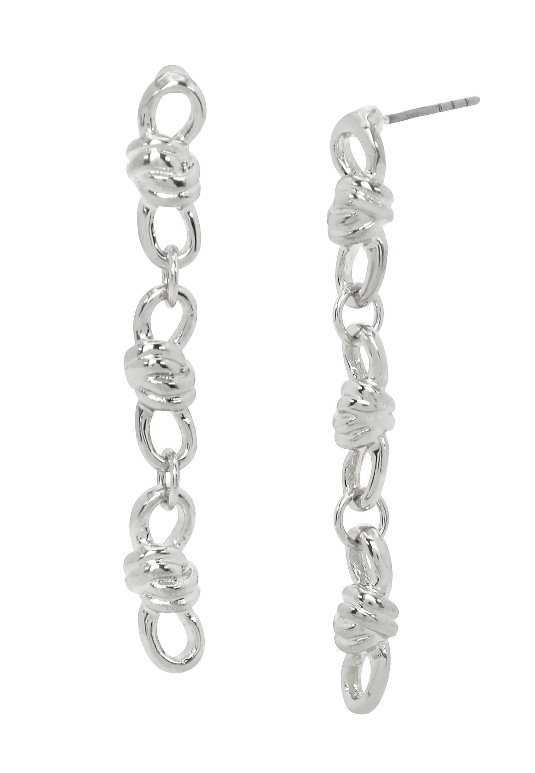 KNOT LINEAR EARRINGS SILVER、mySite、dreamappss