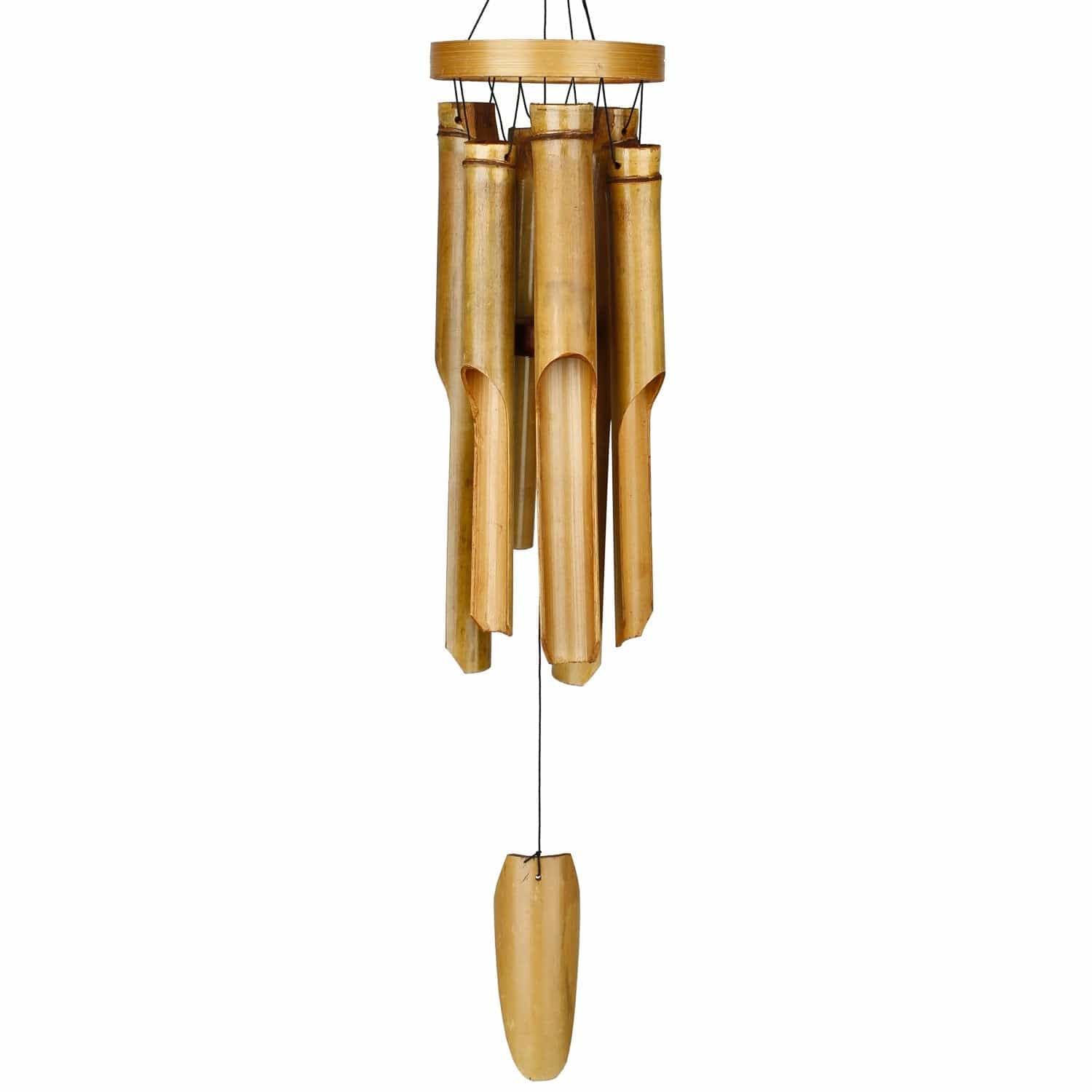 Bamboo Chime - Large, Natural Woodstock Chimes *、mySite、g9winljtr