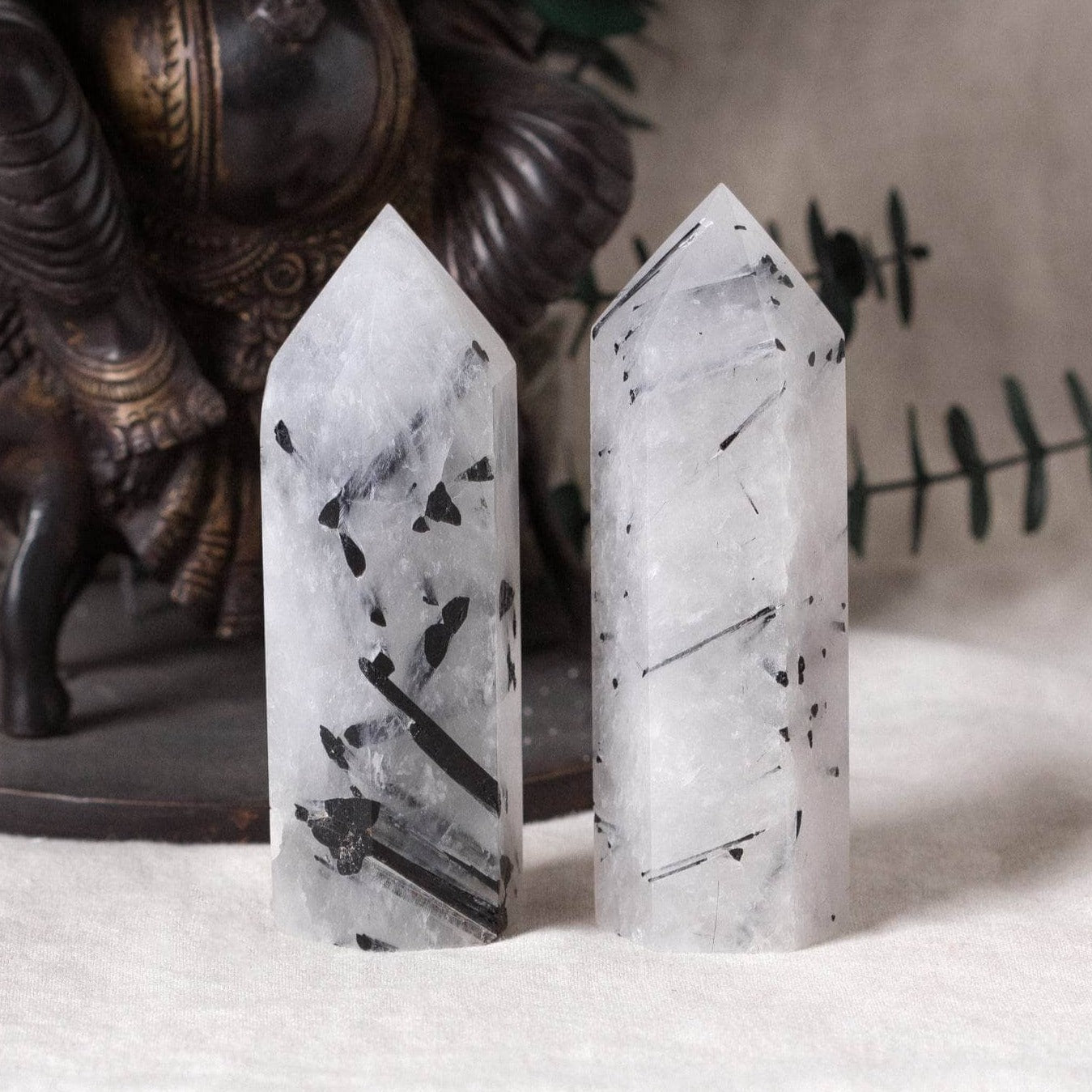 Black Rutilated Quartz Tower - AAA Premium Quality、mySite、hinf8tx79