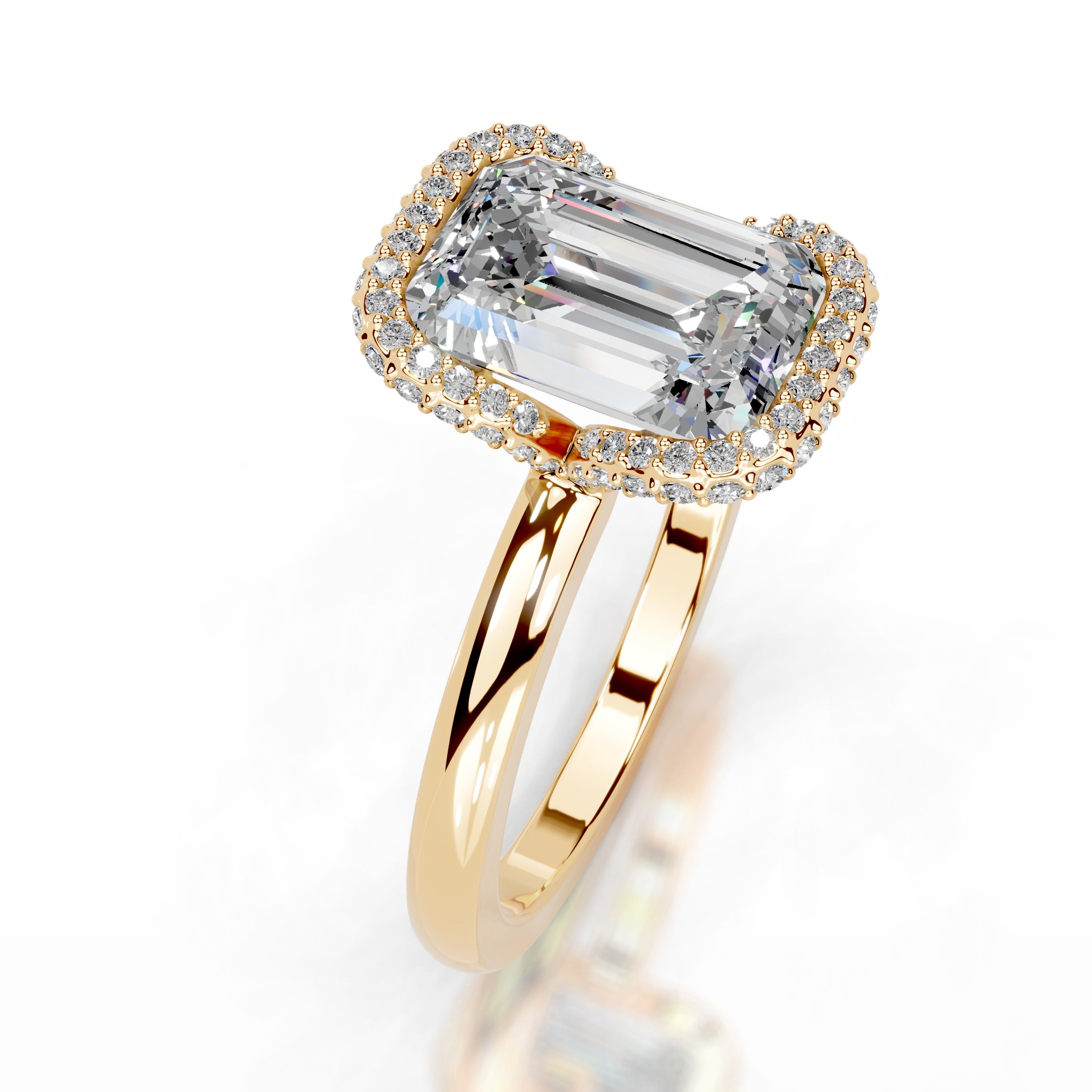 Bowie Moissanite & Diamond Ring - 18K Yellow Gold、mySite、hinf8tx79