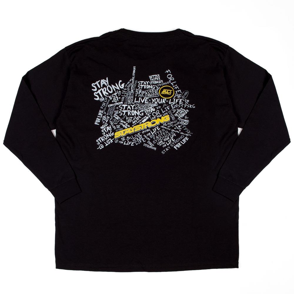  Stay Strong Scribble Long Sleeve Youth T-Shirt - Black、mySite、merchandisen