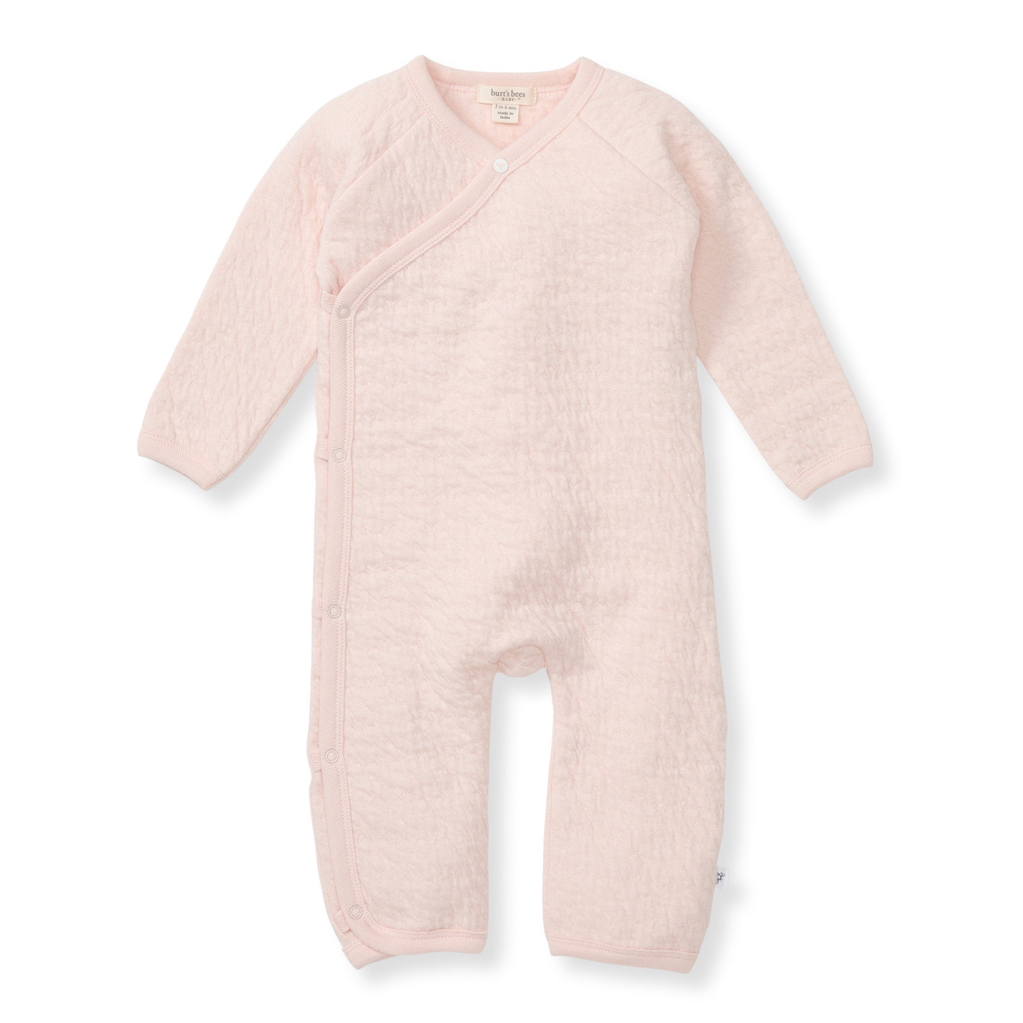Organic Cotton Quilted Bee Wrap-Front Baby Jumpsuit - Ranunculus、mySite、g9winljtr