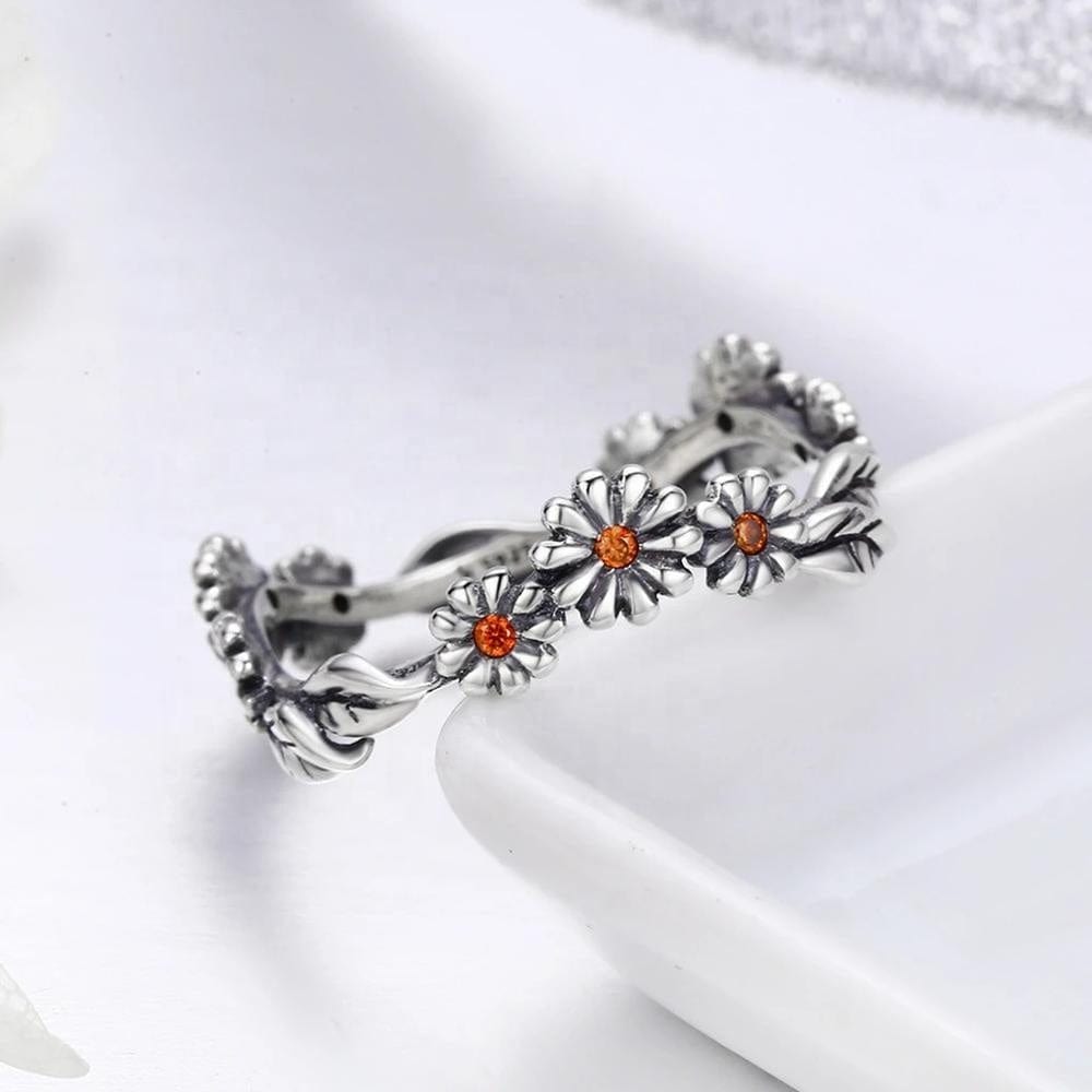 Daisy Freeform Rings Very Unique! Sterling Silver with Cubic Zirconia、mySite、g9winljtr